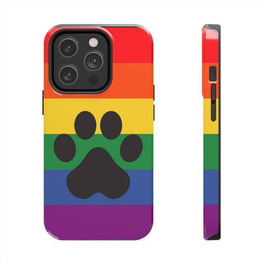 Phone Case - Rainbow PawPrint for inclusive animal lovers