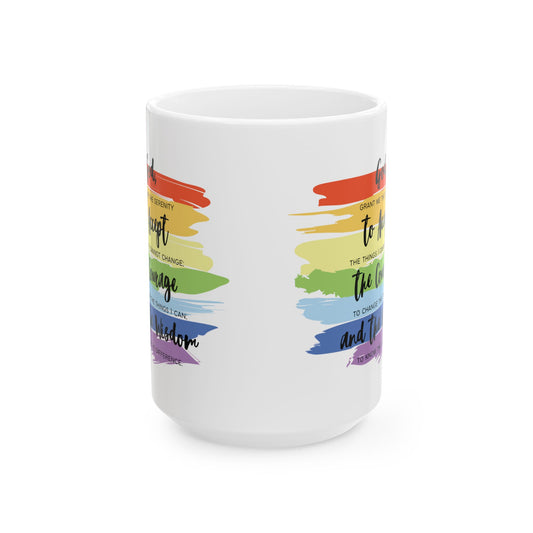 Mug - Serenity Prayer with Rainbow Colors Diversity Equity and Inclusion 11oz or 15oz