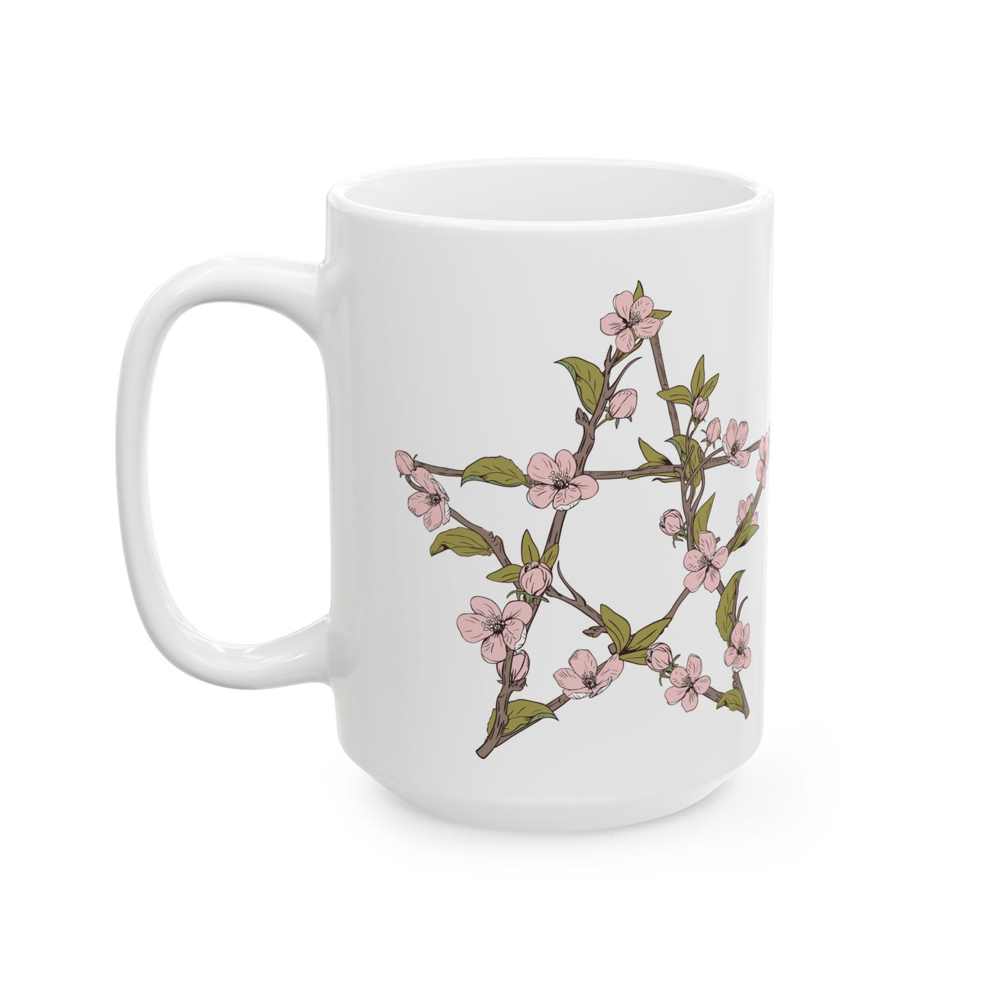 Mug - Floral Pentagram Blessed Be 11oz or 15oz