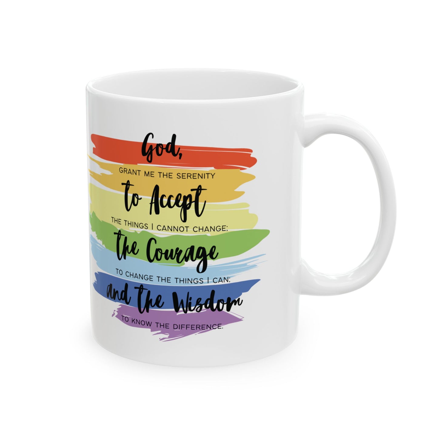 Mug - Serenity Prayer with Rainbow Colors Diversity Equity and Inclusion 11oz or 15oz