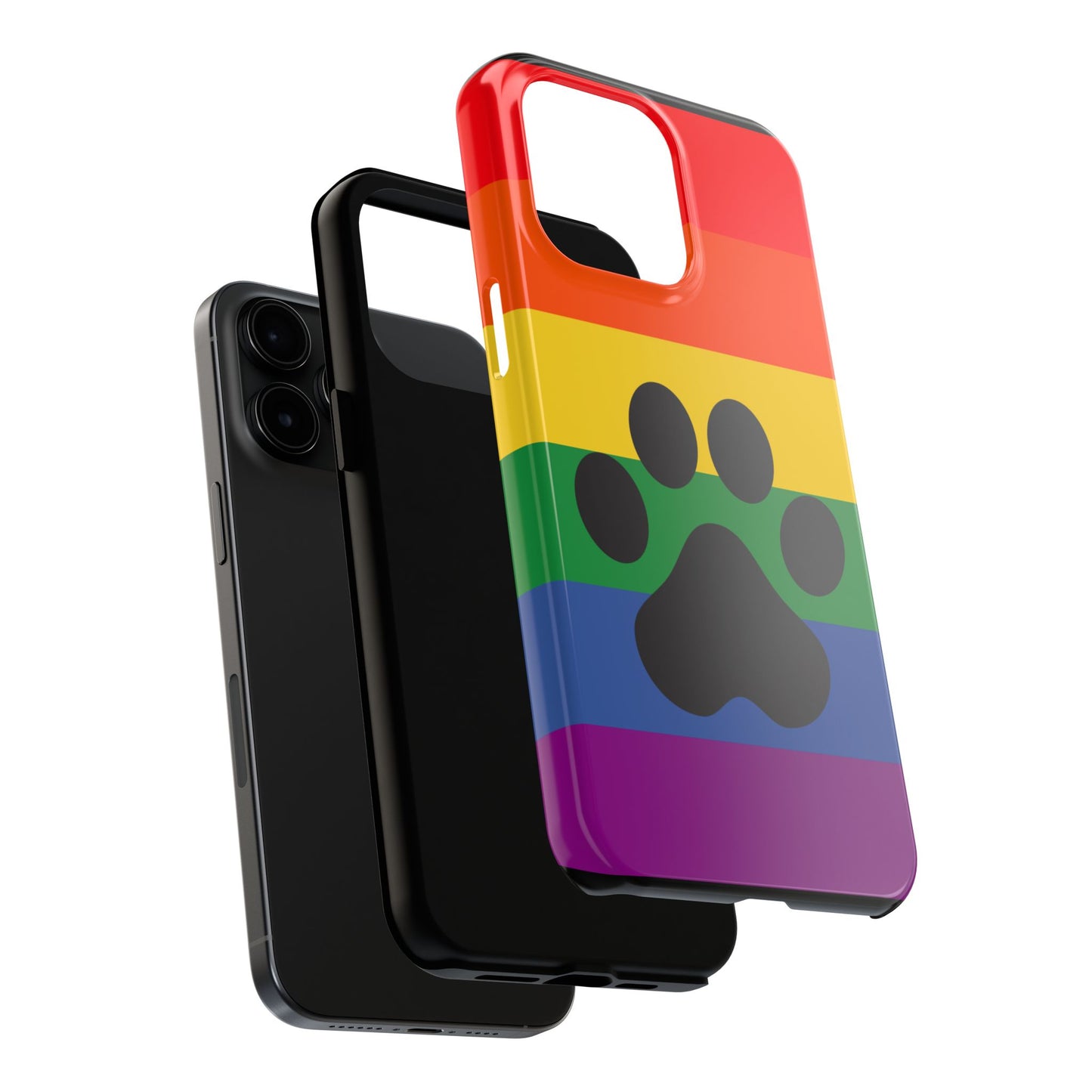 Phone Case - Rainbow PawPrint for inclusive animal lovers