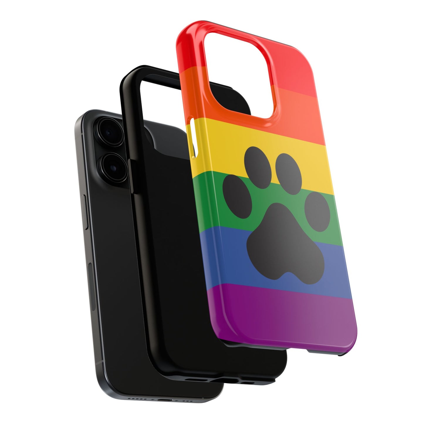 Phone Case - Rainbow PawPrint for inclusive animal lovers