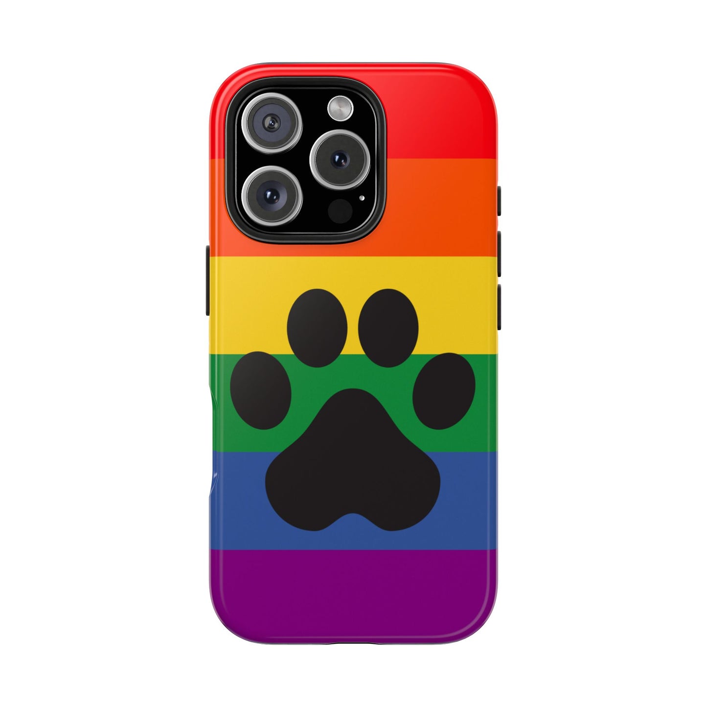 Phone Case - Rainbow PawPrint for inclusive animal lovers