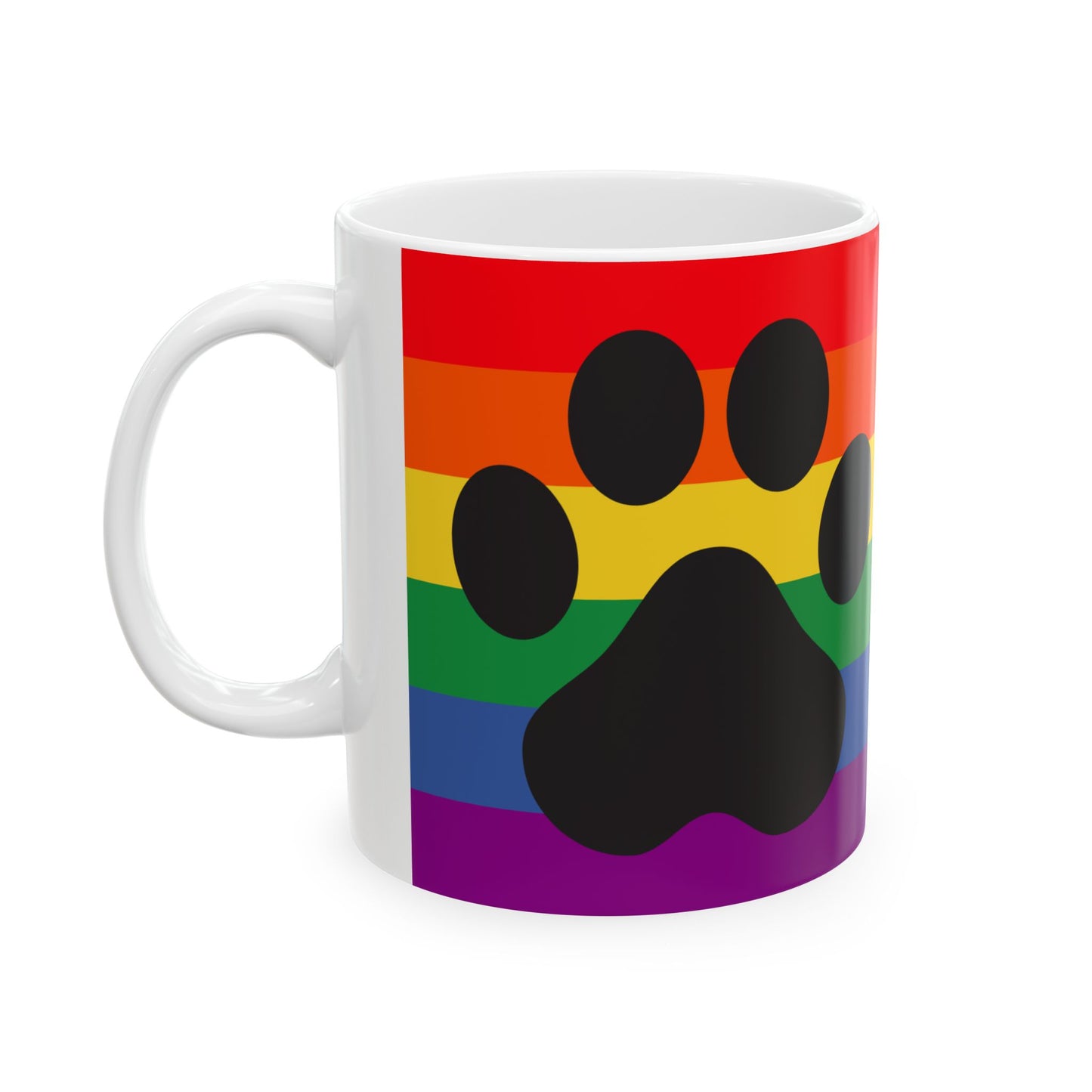 Mug - Pride Paw Print Ceramic Mug - 11oz or 15oz