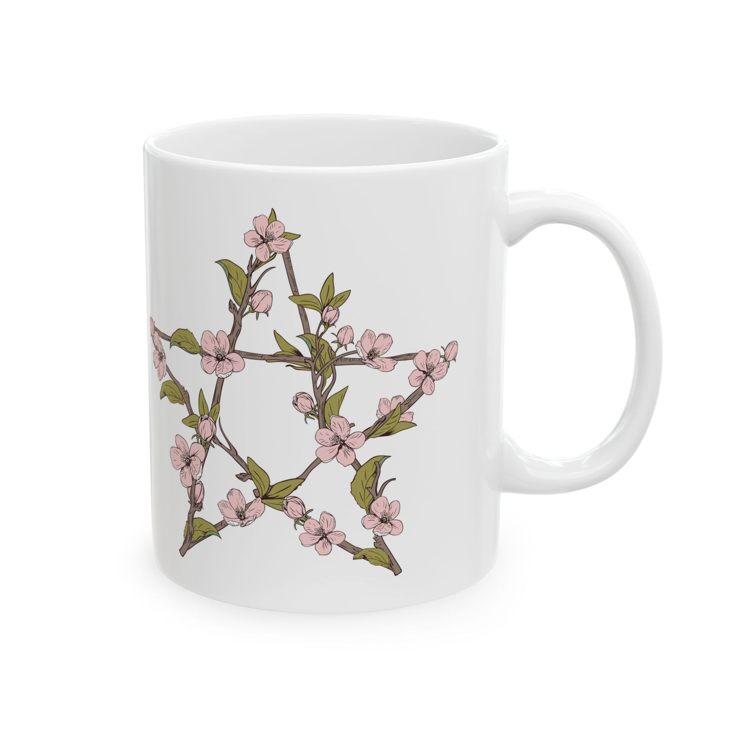 Mug - Floral Pentagram Blessed Be 11oz or 15oz