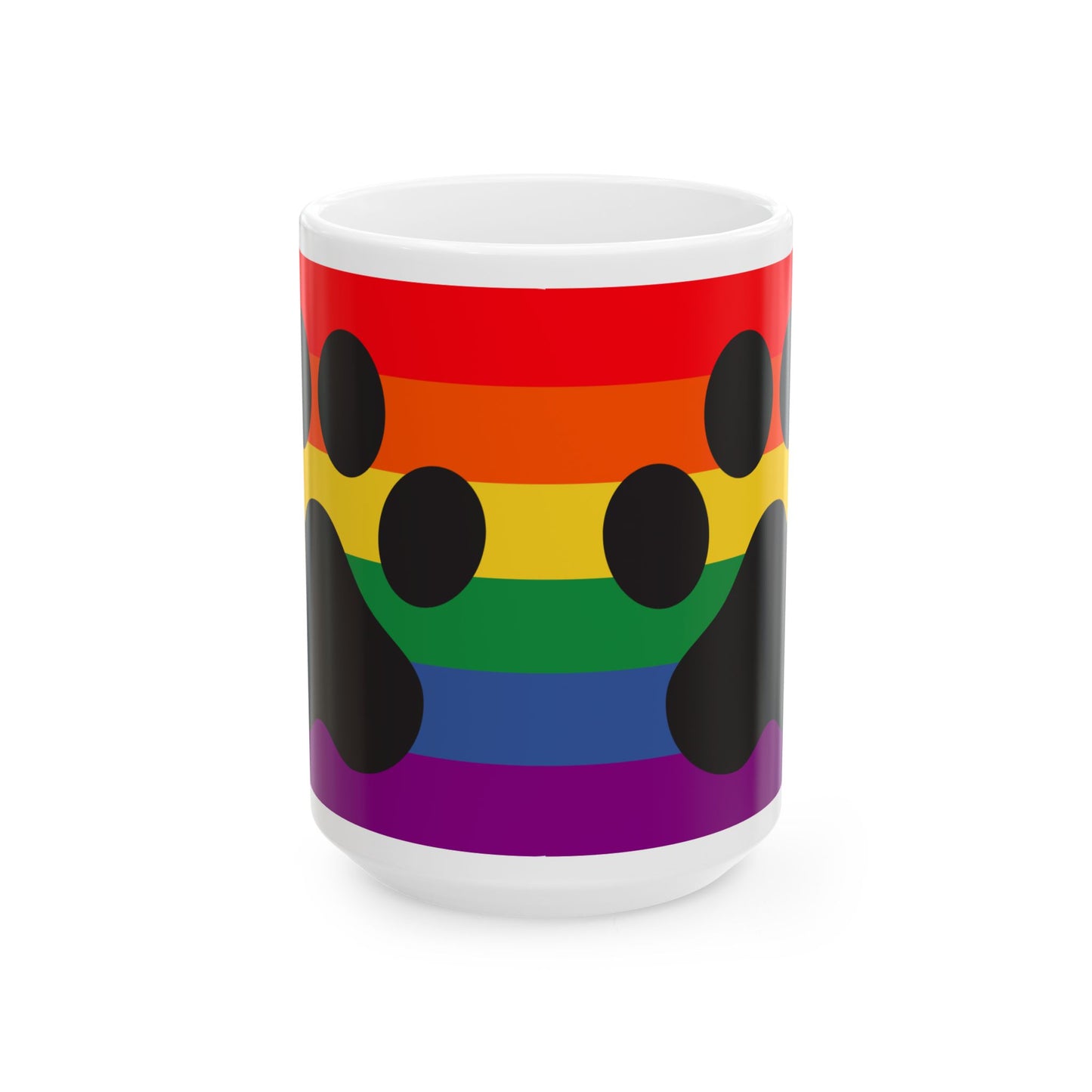 Mug - Pride Paw Print Ceramic Mug - 11oz or 15oz