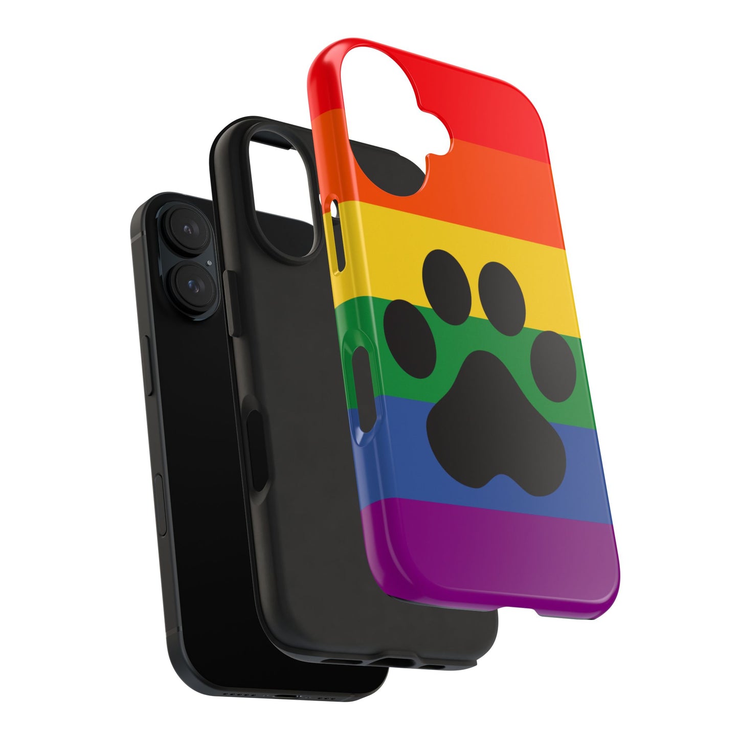 Phone Case - Rainbow PawPrint for inclusive animal lovers