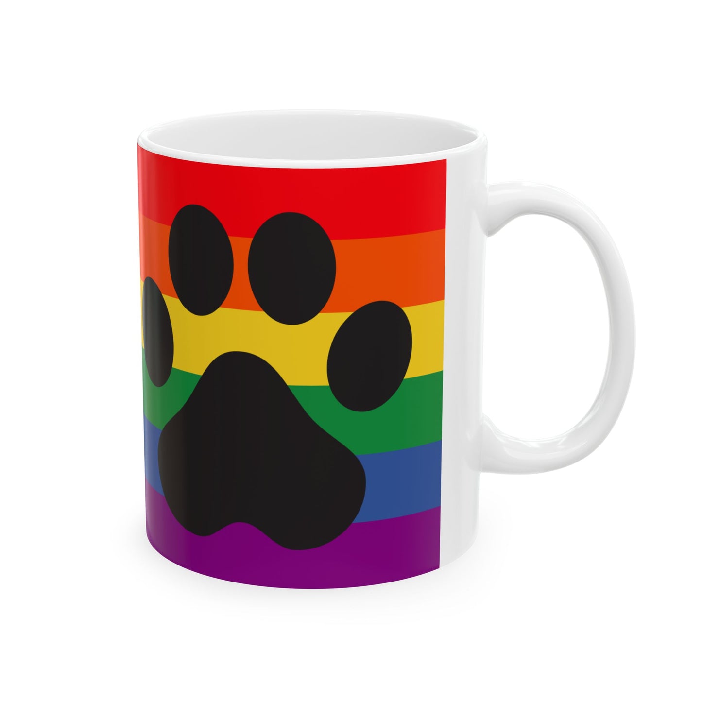 Mug - Pride Paw Print Ceramic Mug - 11oz or 15oz