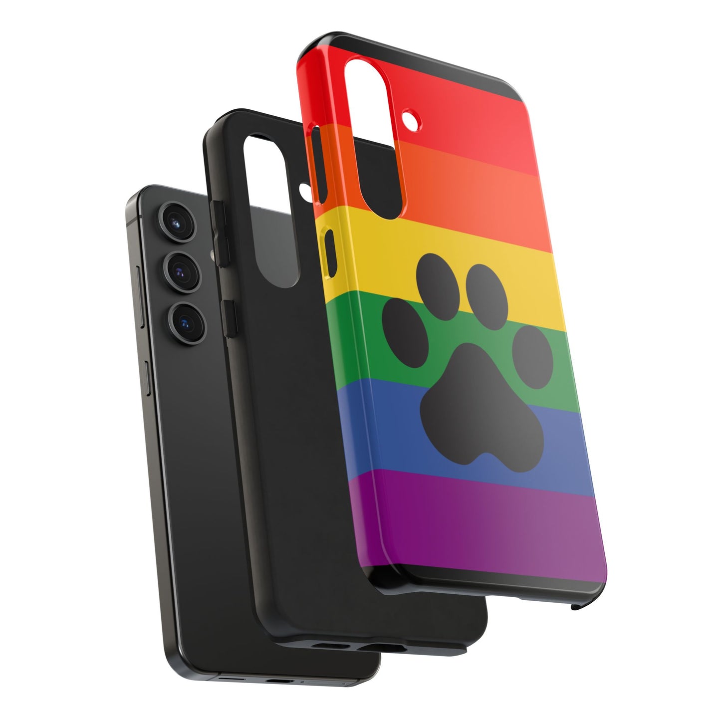 Phone Case - Rainbow PawPrint for inclusive animal lovers