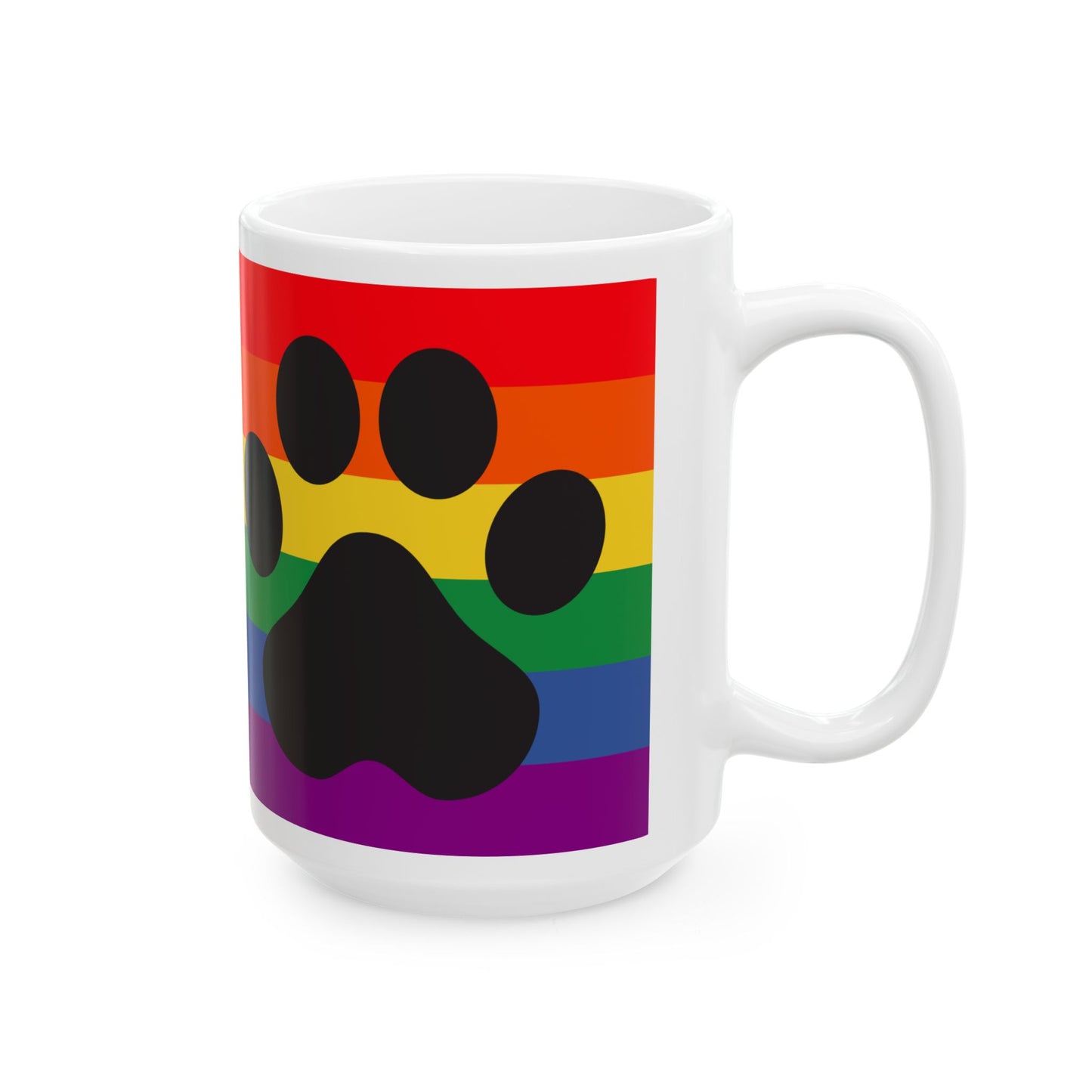 Mug - Pride Paw Print Ceramic Mug - 11oz or 15oz