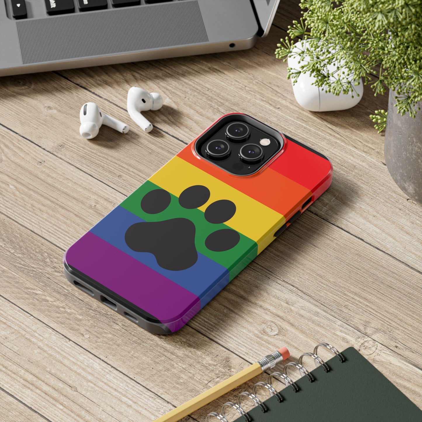 Phone Case - Rainbow PawPrint for inclusive animal lovers