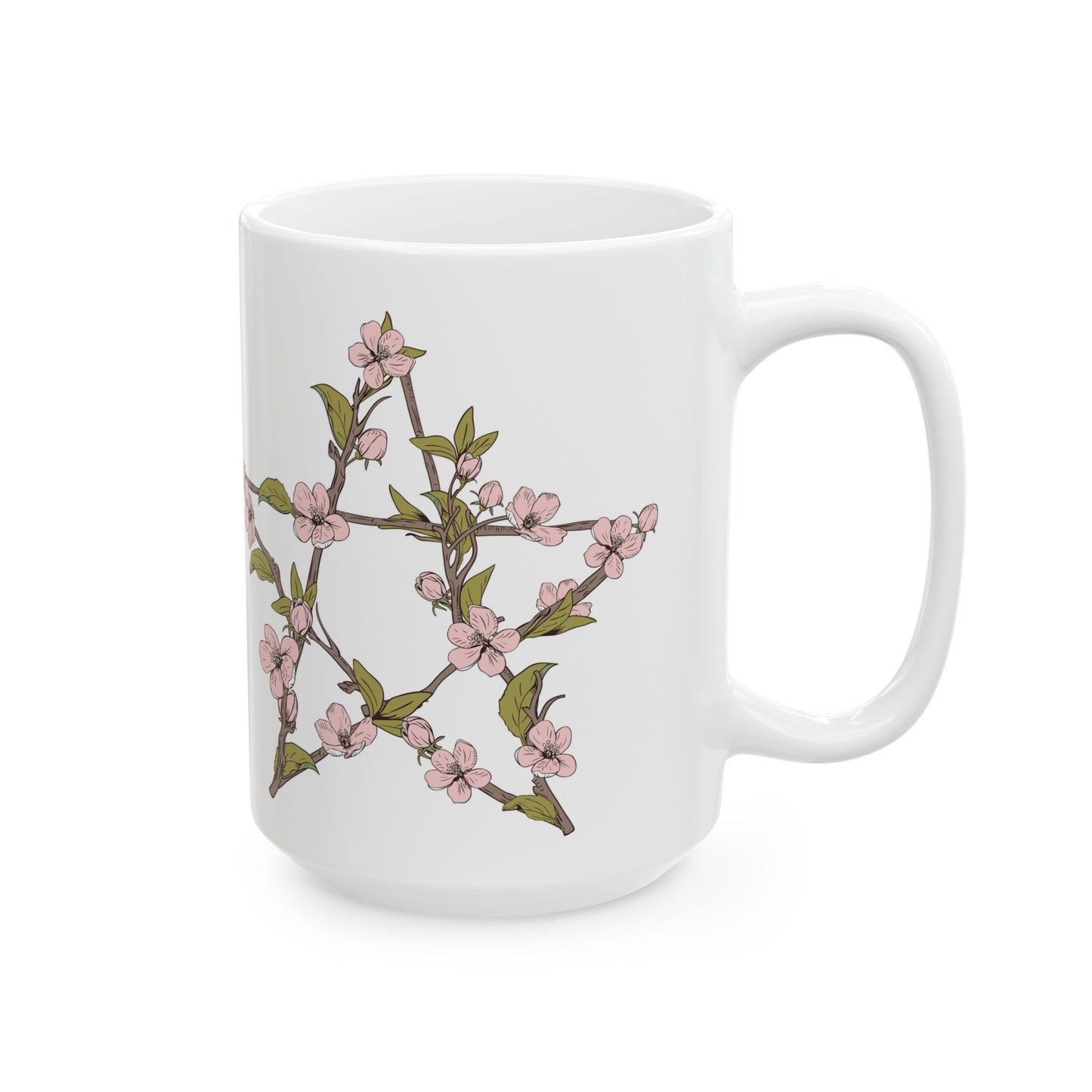 Mug - Floral Pentagram Blessed Be 11oz or 15oz