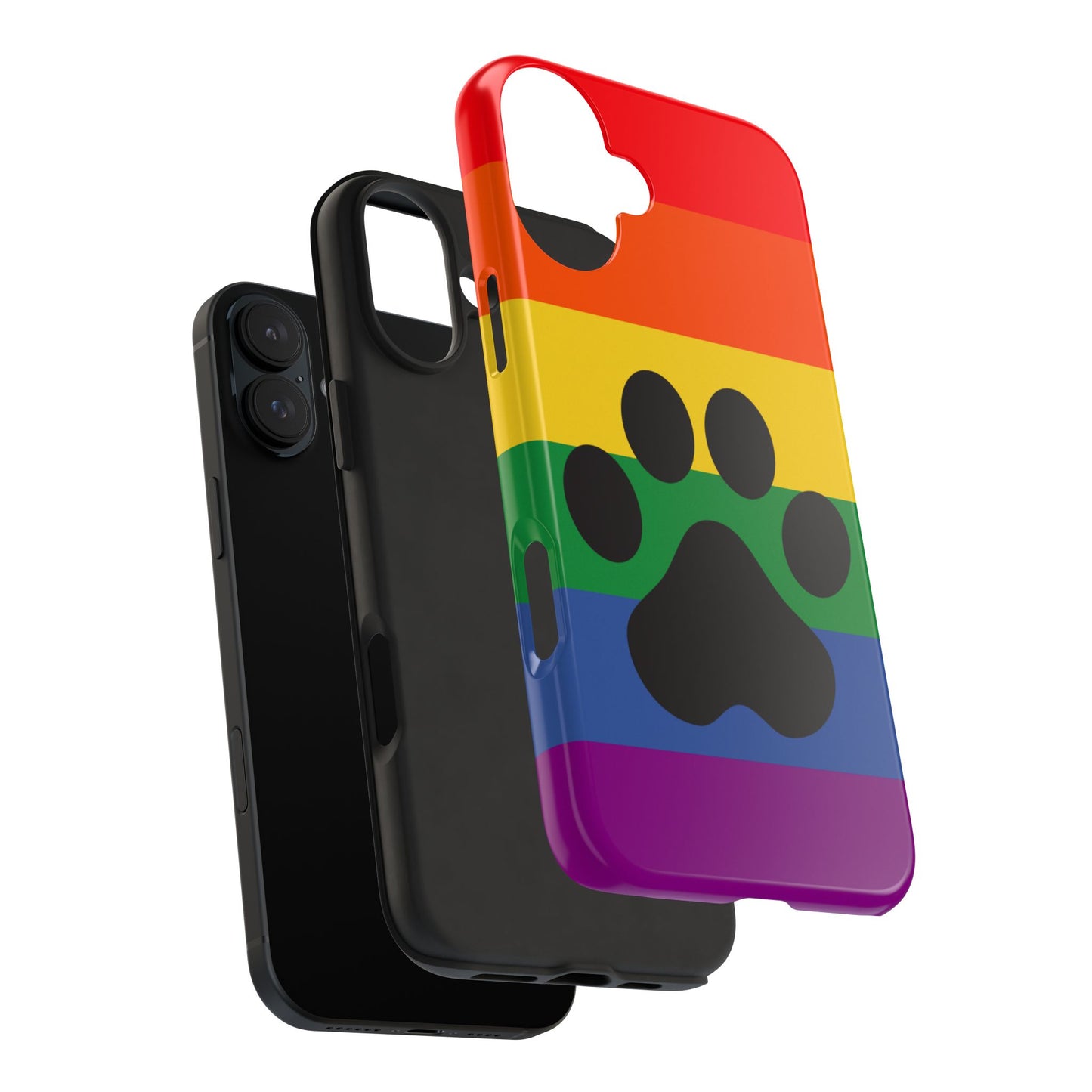 Phone Case - Rainbow PawPrint for inclusive animal lovers