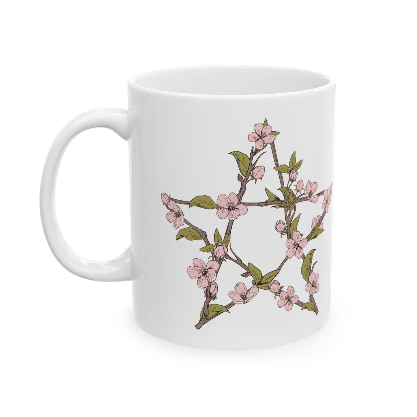 Mug - Floral Pentagram Blessed Be 11oz or 15oz
