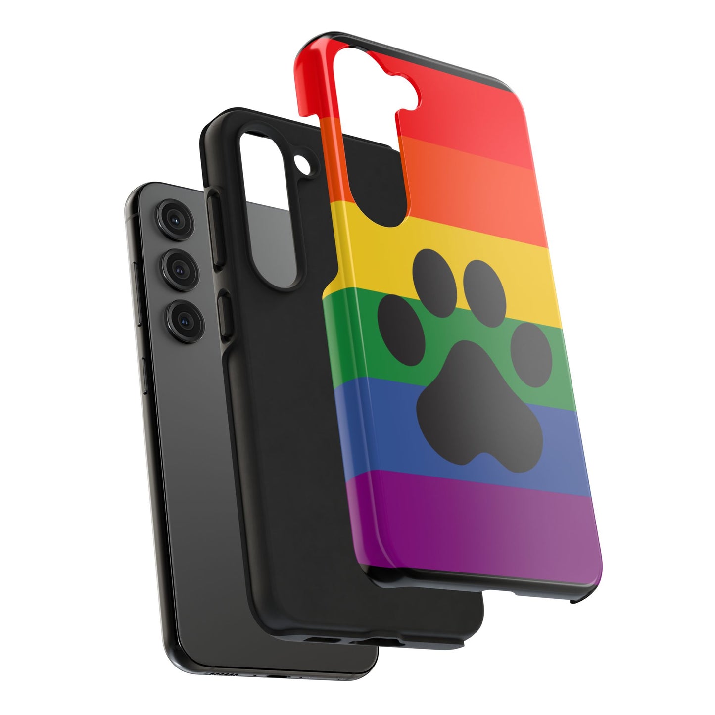Phone Case - Rainbow PawPrint for inclusive animal lovers