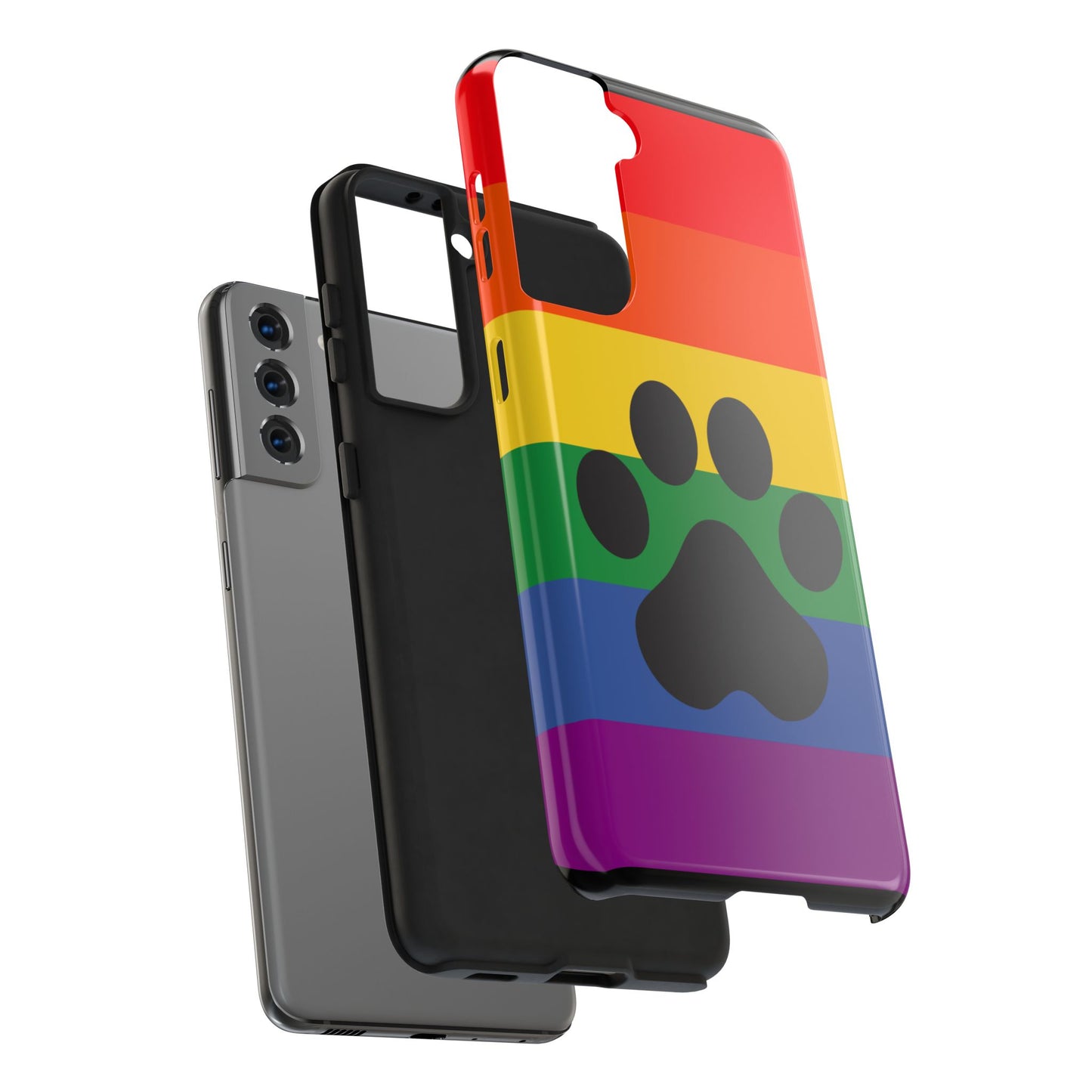 Phone Case - Rainbow PawPrint for inclusive animal lovers