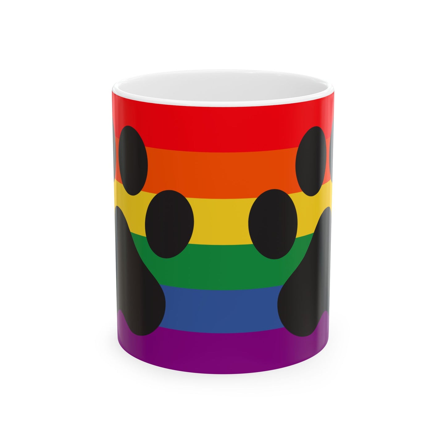 Mug - Pride Paw Print Ceramic Mug - 11oz or 15oz