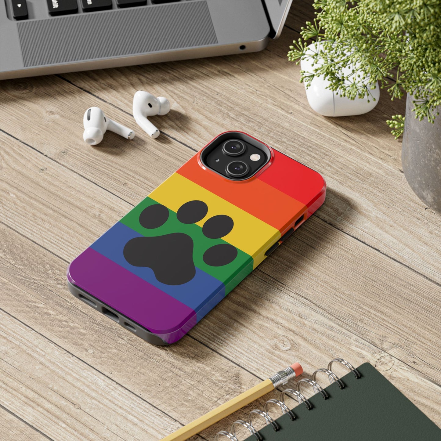 Phone Case - Rainbow PawPrint for inclusive animal lovers