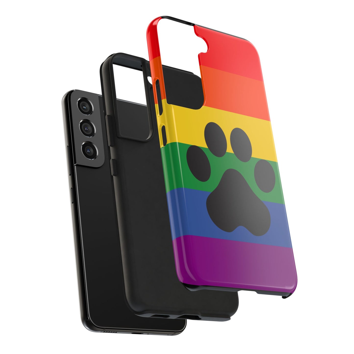 Phone Case - Rainbow PawPrint for inclusive animal lovers
