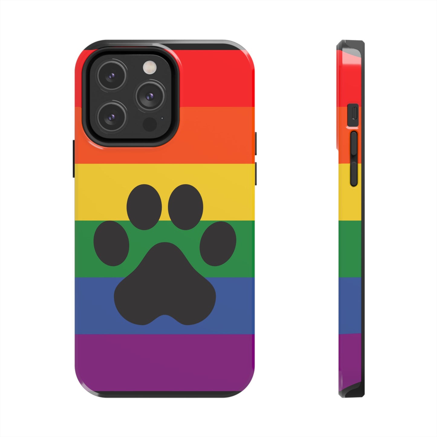 Phone Case - Rainbow PawPrint for inclusive animal lovers