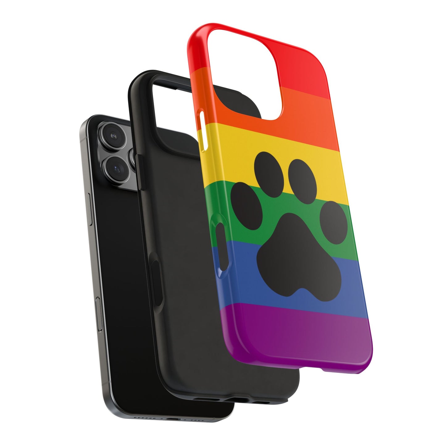 Phone Case - Rainbow PawPrint for inclusive animal lovers